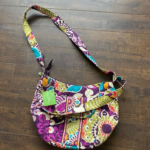 Vera Bradley Clare Crossbody Quilted Cotton plum floral crazy purse - Picture 5 of 13